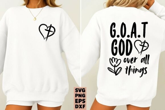 Christian SVG Minimal Heart Cross Front