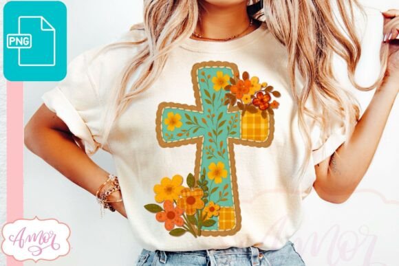 Fall Christian Cross Shirt PNG & T-Shirt Designs
