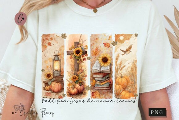 Fall for Jesus Brushstroke PNG for T-Shirt Designs