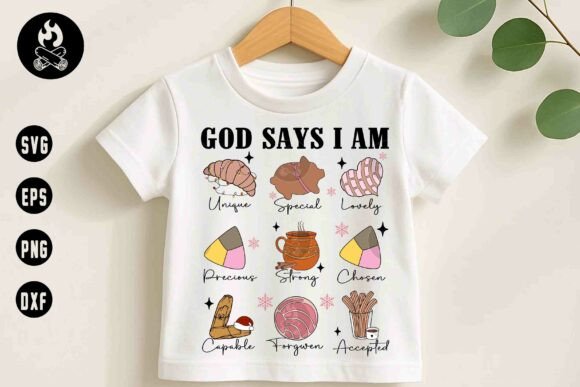 God Says I Am Pan Dulce Christian SVG T-Shirt Designs