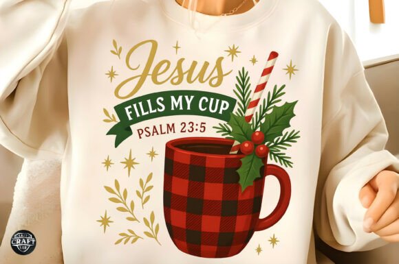 Jesus Fills My Cup PNG: Christian T-Shirt Designs
