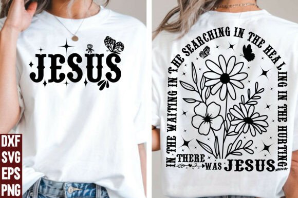 Jesus SVG PNG Wildflowers PNG for T-Shirt Designs