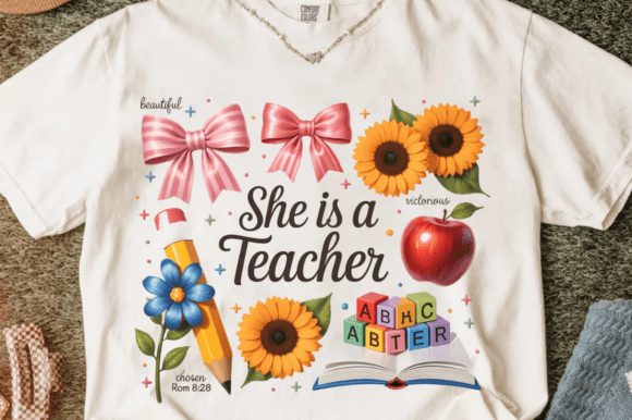 She is Teacher PNG, Christian PNG — T-Shirt Designs